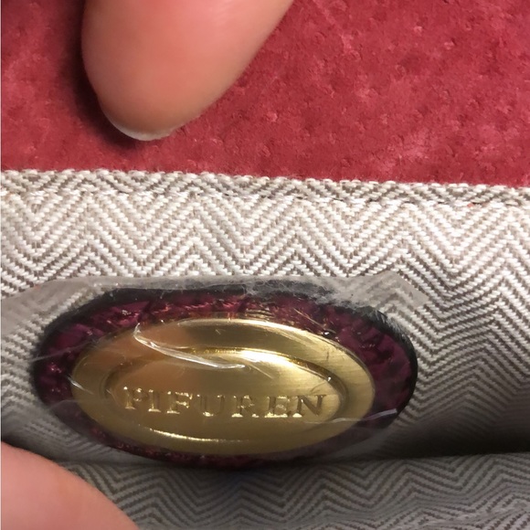 Pifuren Croc Embossed Plum Leather Saddle Crossbody Satchel - Picture 10 of 11